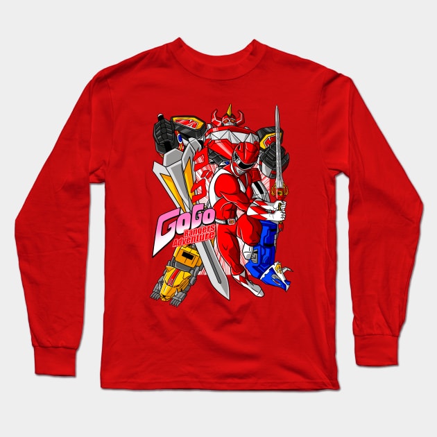 Go Go Rangers Adventure (Red) Long Sleeve T-Shirt by BuckRogers